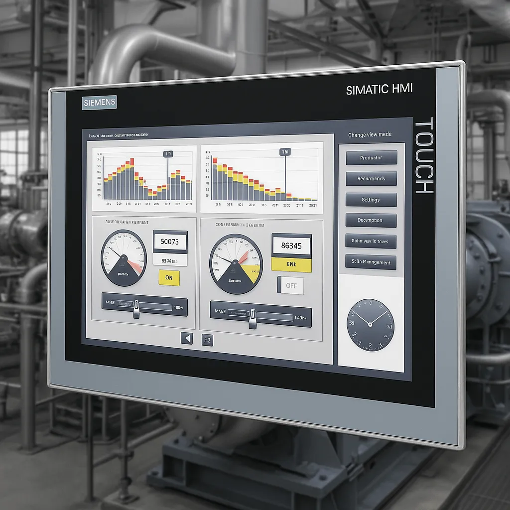 Siemens TP1500 Comfort Panel in industrial control room